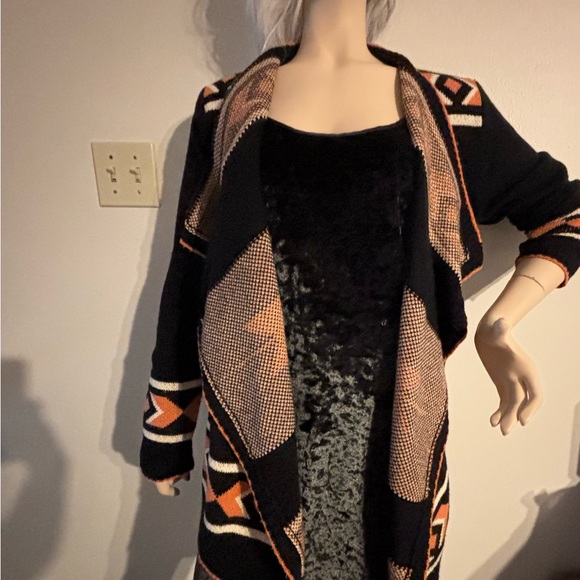 Sisters Aztec Black and Orange Cardigan - Picture 3 of 7